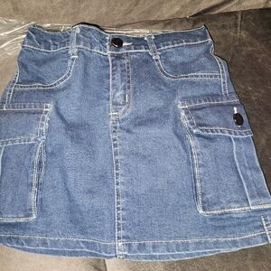 Denim Mini Skirt with Pockets